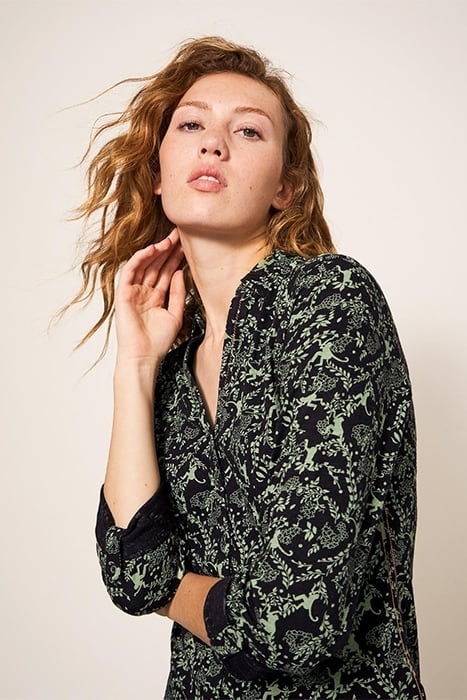 ANNIE JERSEY SHIRT GREEN PRINTED 4