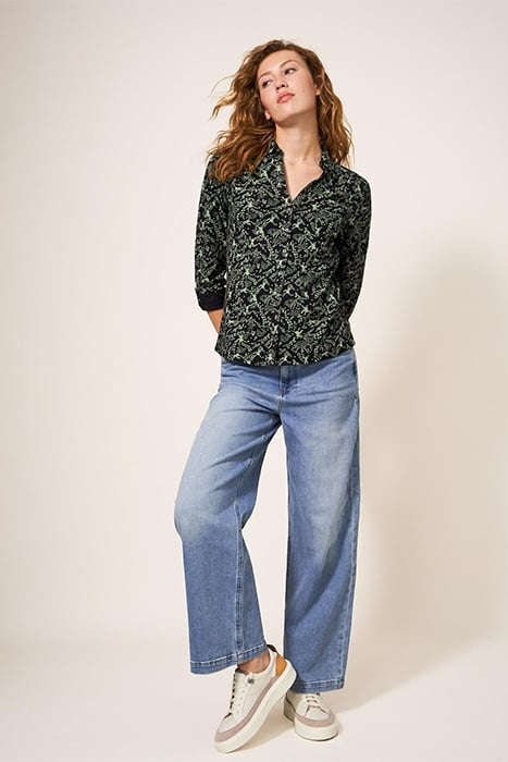 ANNIE JERSEY SHIRT GREEN PRINTED 1