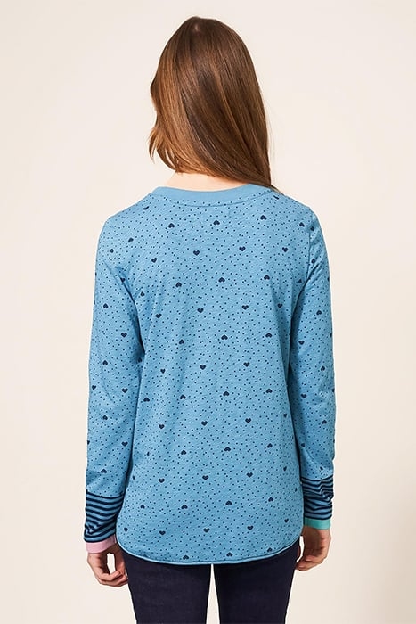 CAIE PRINTED TEE TEAL PRINTED 2