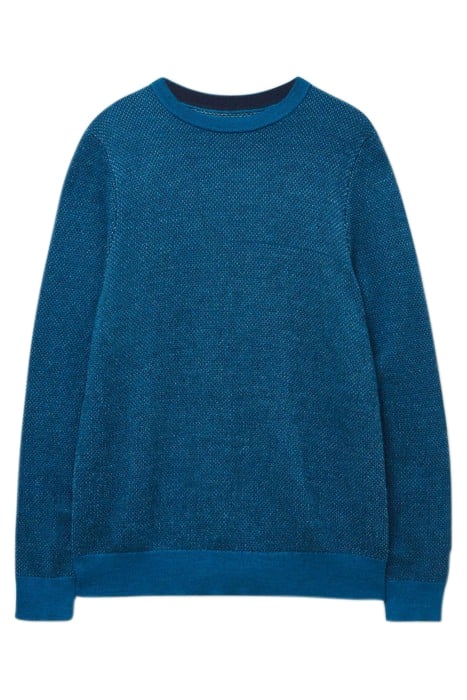 NEWPORT JACQUARD MERINO CREW MID TEAL 4