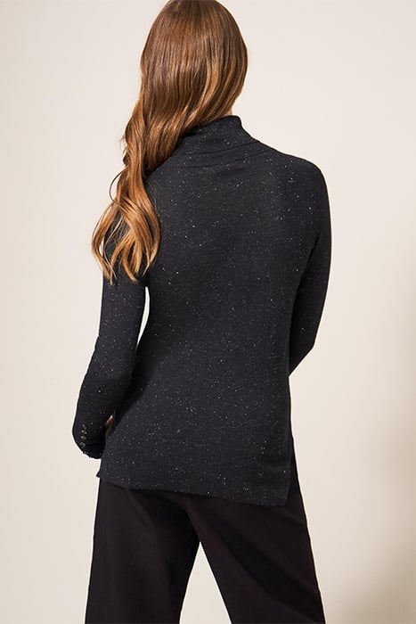 SPARKLE ROLL NECK JUMPER CHARCOAL GREY 2