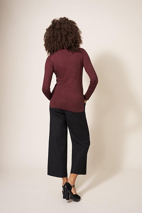 SPARKLE ROLL NECK JUMPER DARK PLUM 2