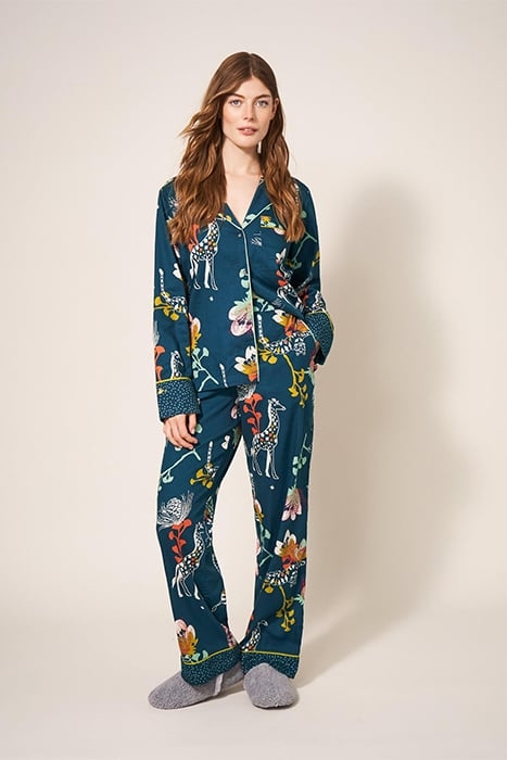 NINA  PJ BOTTOM TEAL PRINTED 3