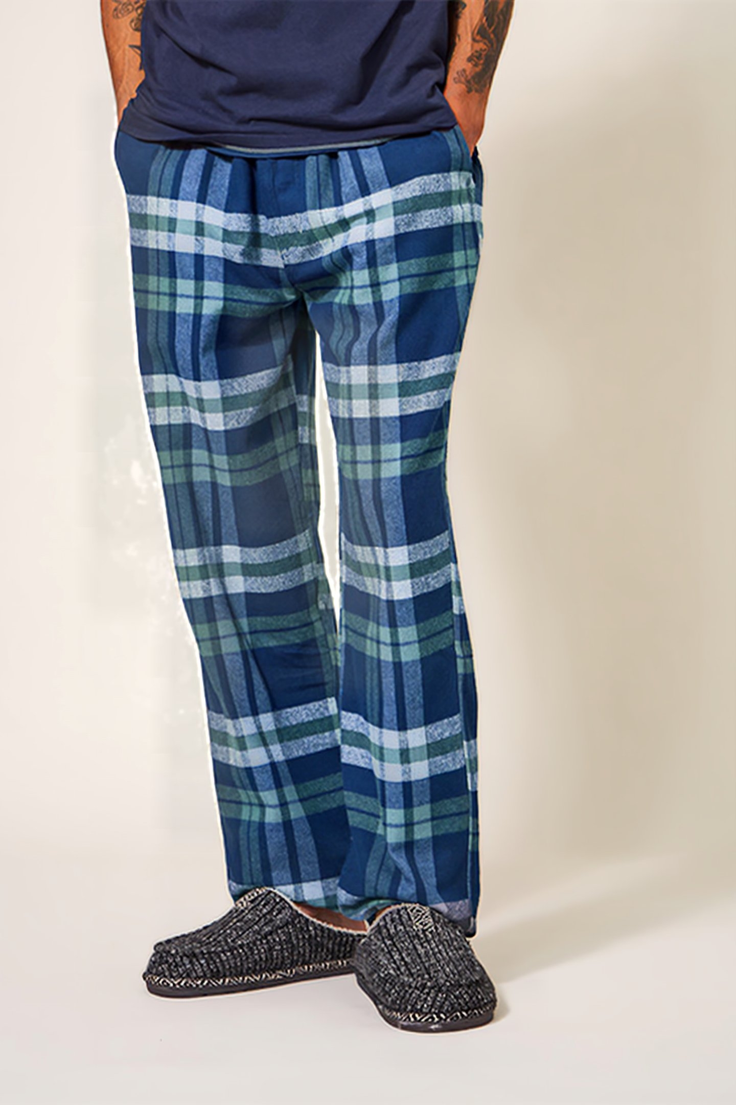 MOORLAND FLANNEL PJ TROUSER NAVY 1