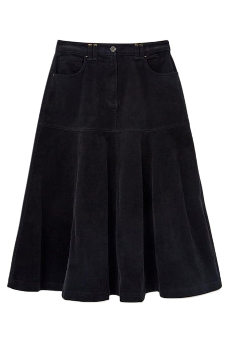 QUINN  CORD SKIRT PURE BLACK 4