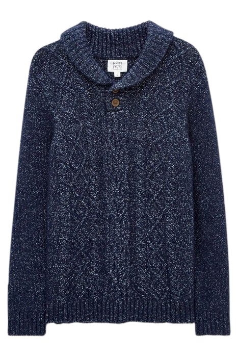 TWISTED CABLE SHAWL DARK NAVY 4