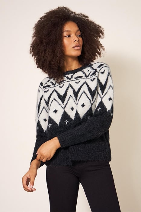 BLACK FAIRISLE JUMPER BLACK 1