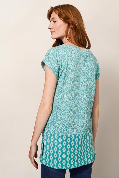 CARRIE TUNIC TEAL PRINTED 2