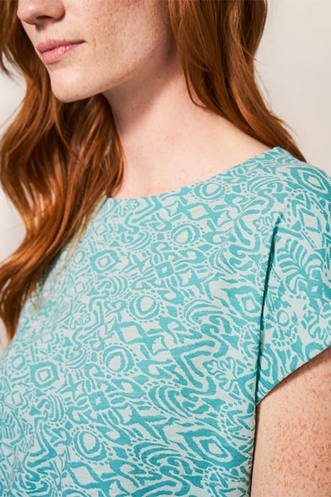 CARRIE TUNIC TEAL PRINTED 4