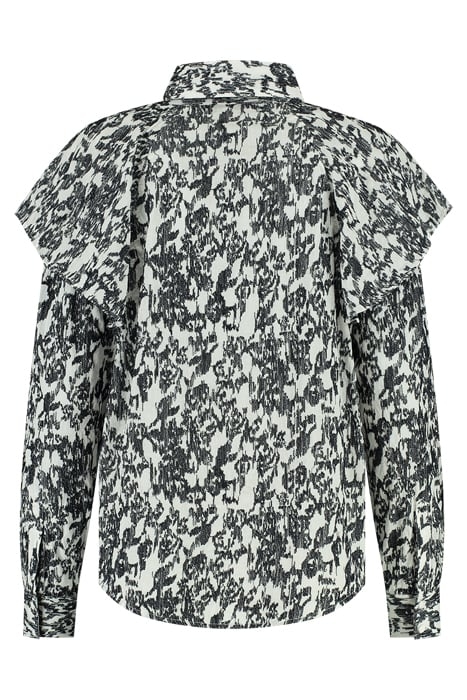 ROKIN BLOUSE BLURRY FLOWER MARINE 2