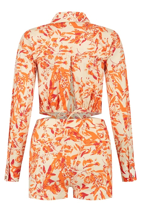 REINA FLOWER PLAYSUIT CREAM/SUN ORANGE 2