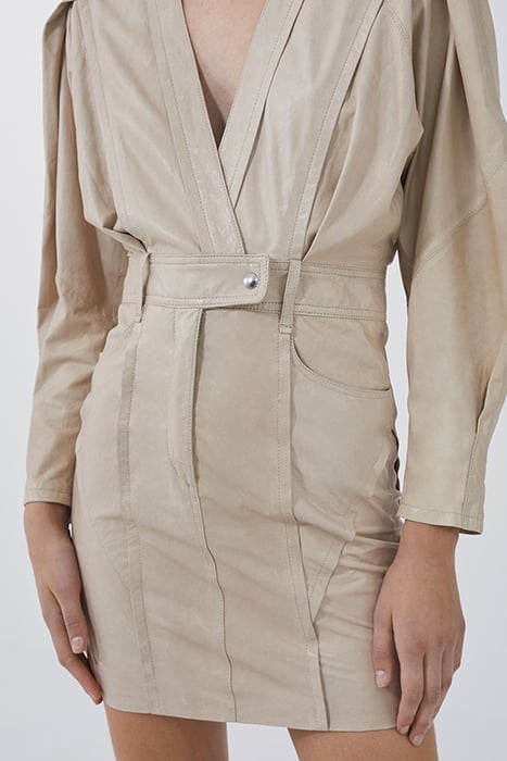 SKALA LEATHER DRESS IN BEIGE 5