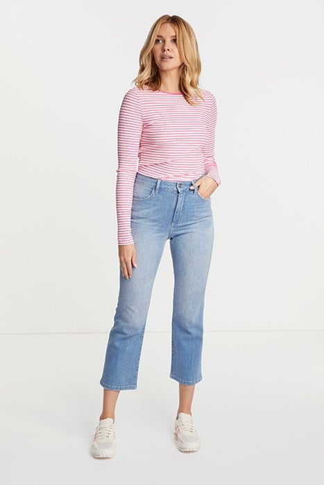 ORGANIC RIB LONGSLEEVE STRIPED PINK POWER 2