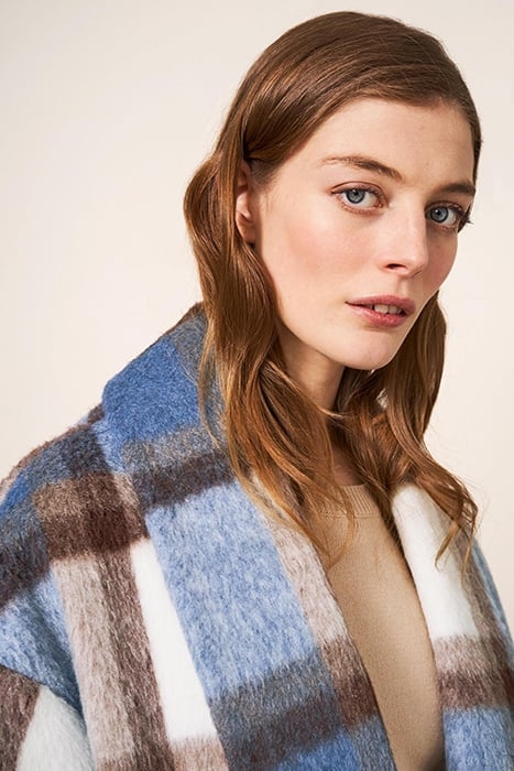 LARA CHECK COAT BLUE 4