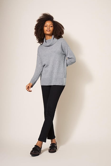 CALLIE H NECK CASHMERE JUMPER MID GREY 2