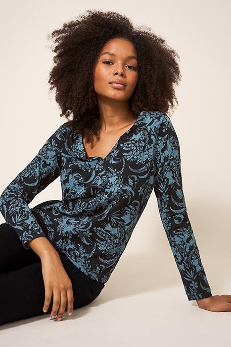 NELLY  PRINTED TEE BLUE PRINTED 3