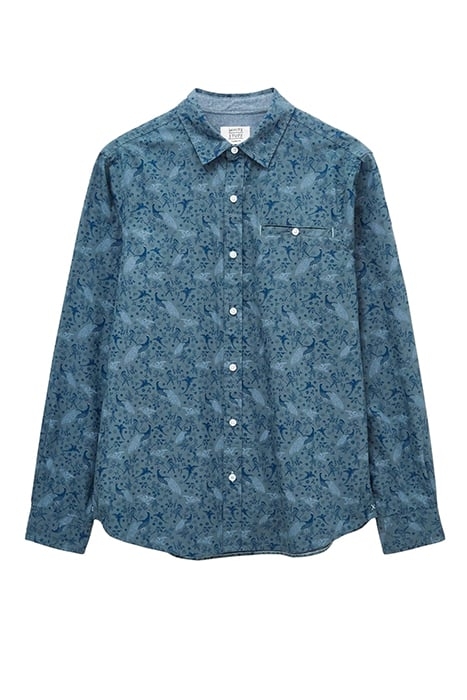 PEACOCK PRINTED SHIRT BLUE PRINTED 1