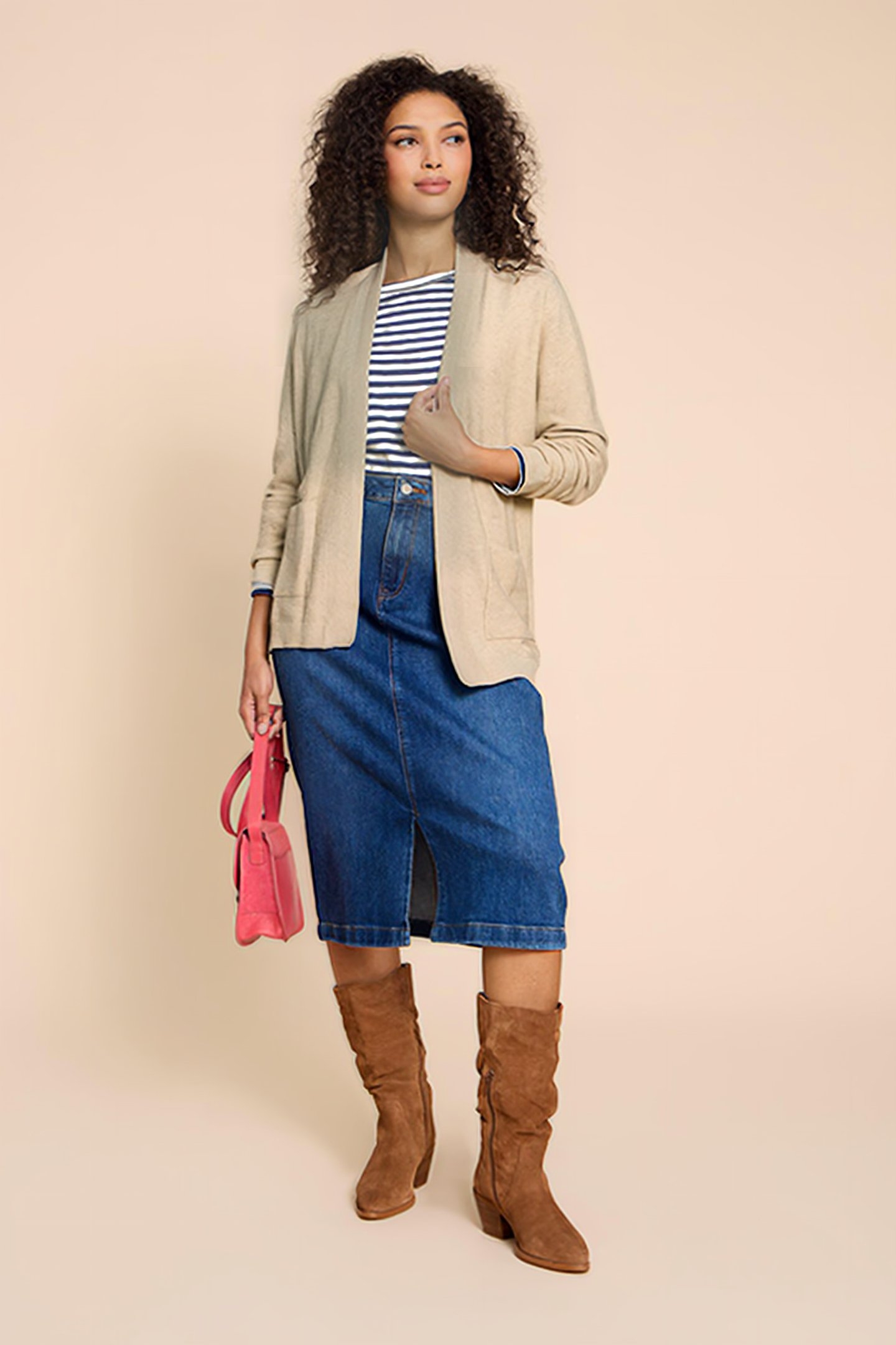 CARLA LONGLINE CARDIGAN LIGHT NATURAL 2