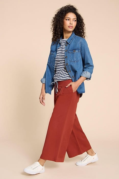 SAMIRA WIDE LEG CROP TROUSER DARK RED 3