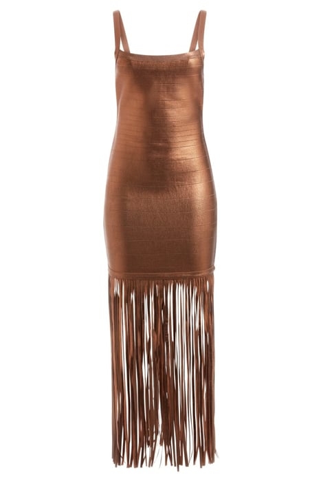 MARCIANO BY GUESS GOLD MUSE BANDAGE GOWN COPPER MINI DRESS M 3
