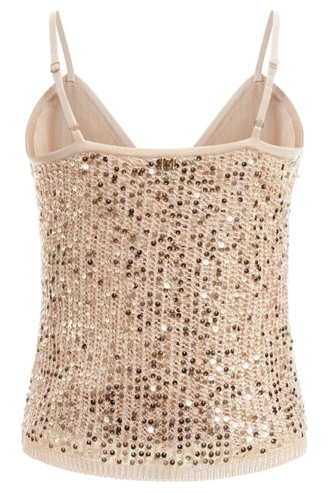 FAY SEQUINS SWEATER TOP WHITE GOLD 6