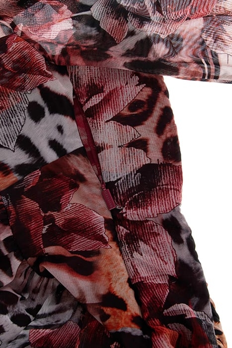 LEOPARD ROSE MESH TOP BLOUSE PRINT 8