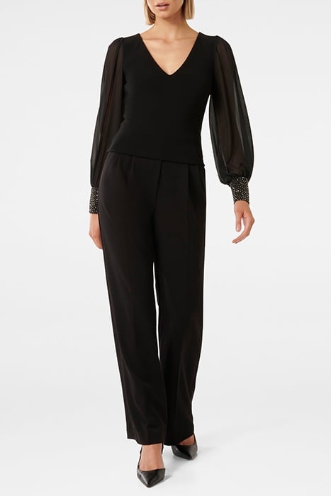 CONSTANCE RHINESTONE CUFF TOP BLACK JERSEY 3