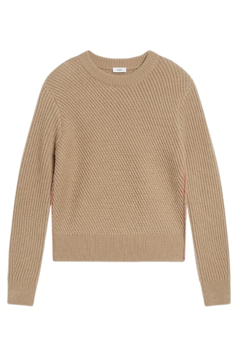 CREW NECK LONG SLEEVE KNITS BROWN MARBLE 3