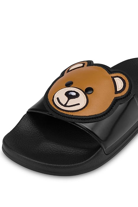 POOL SLIDES TEDDY BEAR BLACK 4