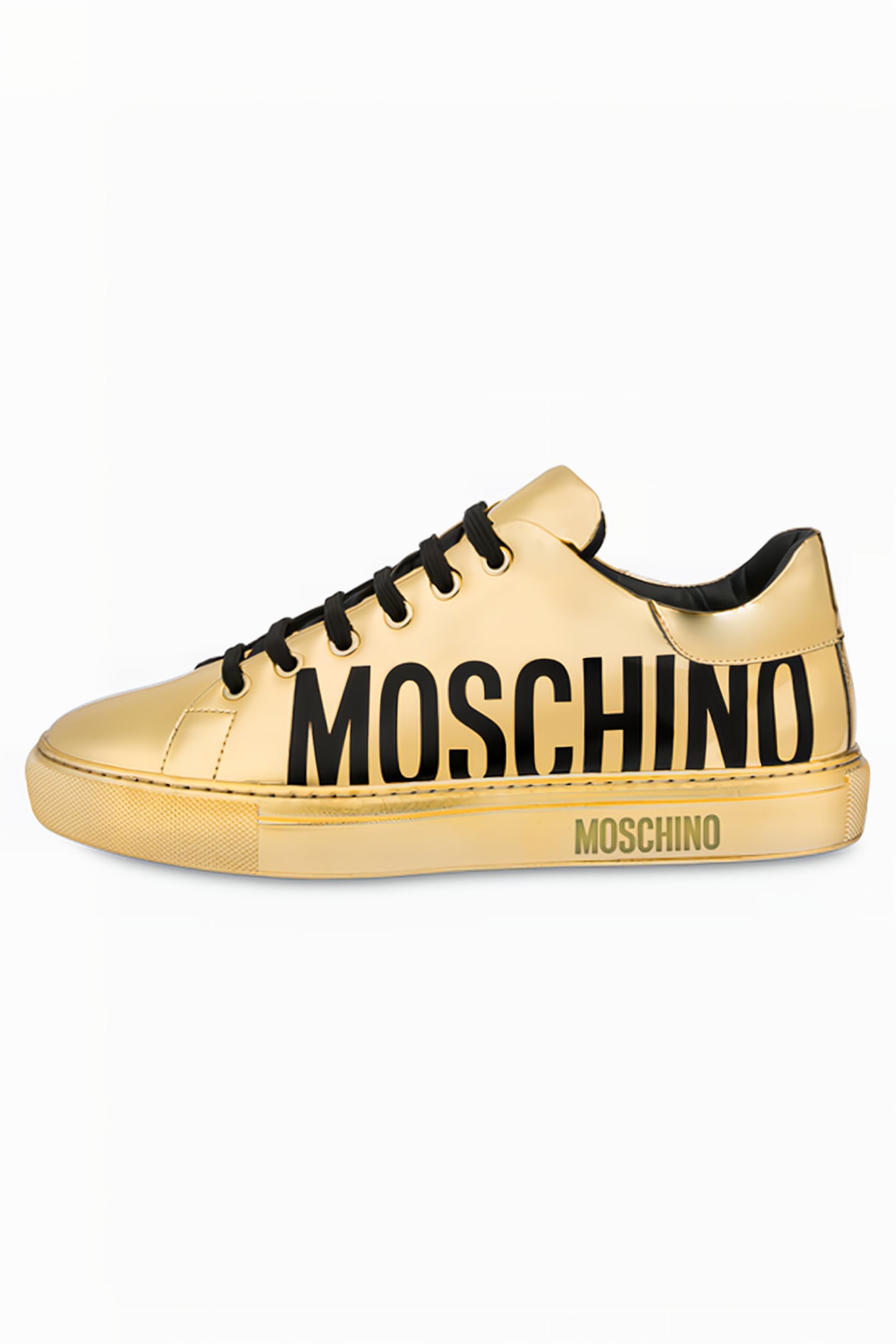 SNEAKERS IN LAMINATED ECO LEATHER GOLD 1