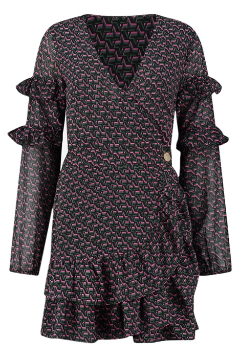 VANNA DRESS BLACK/RASPBERRY ROSE 2