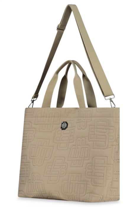MONOGRAM QUILTED TOTE BAG BROWN 3