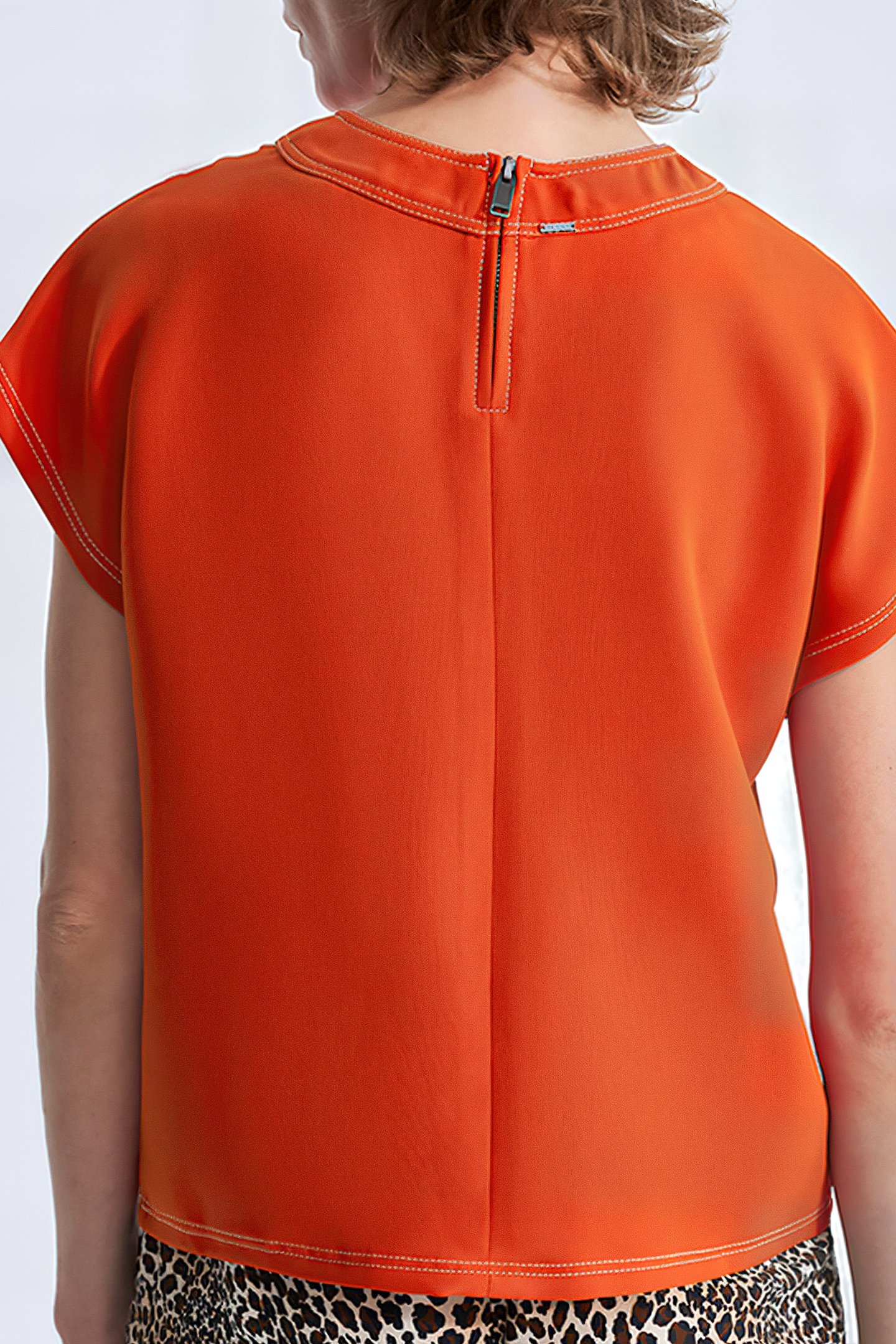 TANGERINE TOP EDGED WITH DOUBLE TOPSTITCHING 2