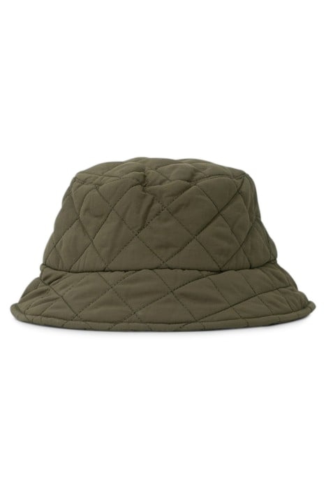 KHAKI QUILTED SUNHAT AND SCARF SET 4