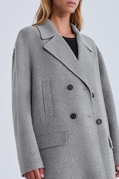 GREY MID-LENGTH COAT WITH DIAMANTE 6