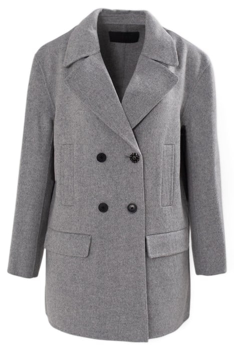 GREY MID-LENGTH COAT WITH DIAMANTE 4