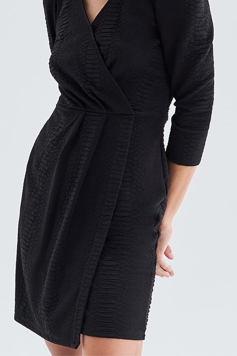 BLACK PYTHON MOTIF JACQUARD DRESS 6