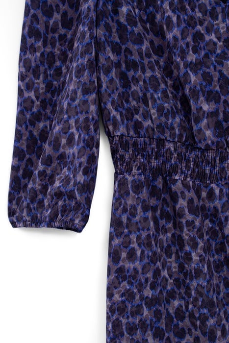 NAVY RECYCLED TACHIST PRINT DRESS 7