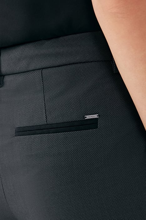 BLACK SEMI-PLAIN JACQUARD STRAIGHT SUIT TROUSERS 6