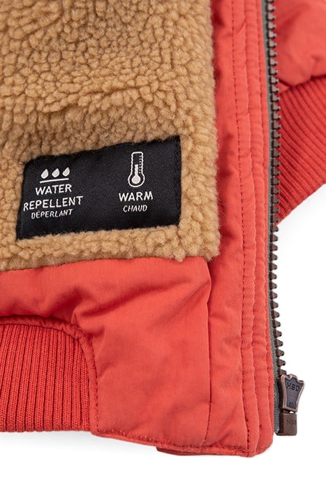 BABY BOYS’ ORANGE FUR-LINED PARKA WITH PRINT ON BACK 6