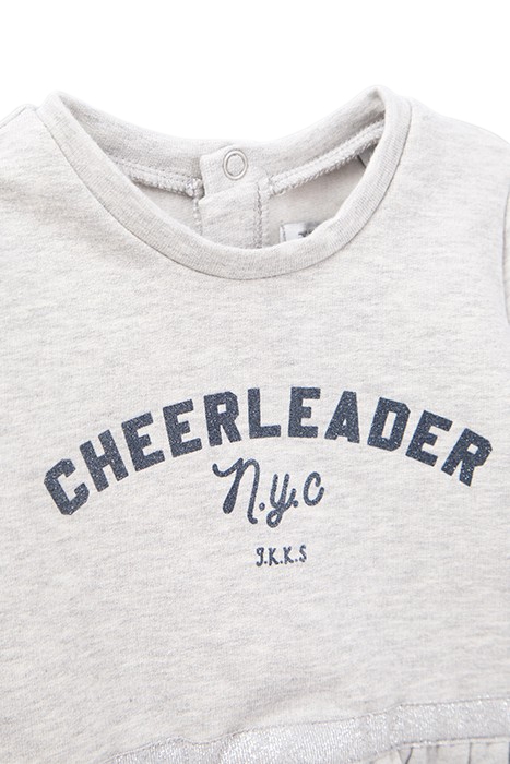 BABY GIRLS’ GREY SWEATSHIRT, PEPLUM/HEART ELBOW PATCHES 4