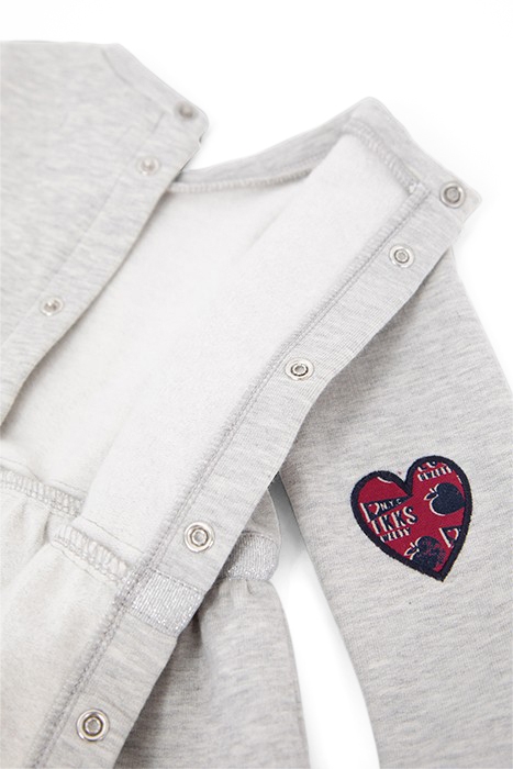 BABY GIRLS’ GREY SWEATSHIRT, PEPLUM/HEART ELBOW PATCHES 8