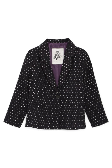 GIRLS’ BLACK MINIMALIST PRINT JACKET 1