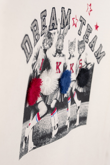 GIRLS' OFF-WHITE 3D CHEERLEADERS IMAGE T-SHIRT 5