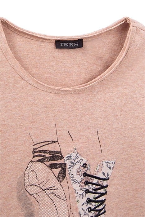 GIRLS’ PINK BALLET SHOE-TRAINERS T-SHIRT 3