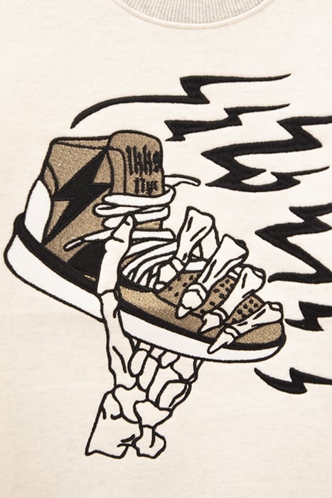 BOYS’ ECRU SWEATSHIRT WITH TRAINER-SKELETON XL EMBROIDERY 6