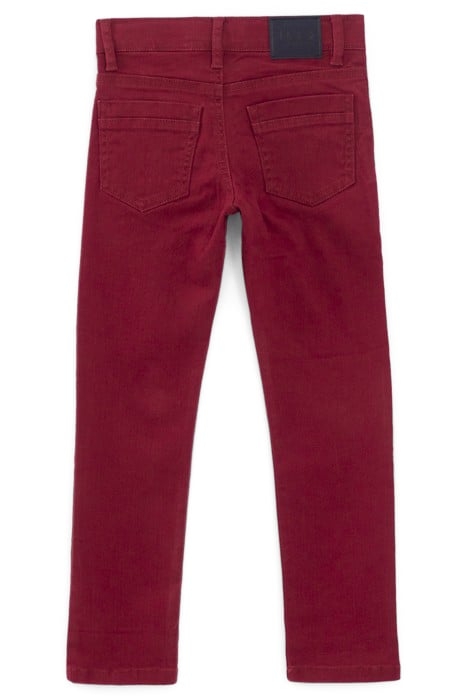 BOYS’ DARK RED UPCYCLED SLIM JEANS 2