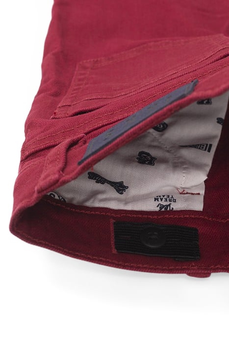 BOYS’ DARK RED UPCYCLED SLIM JEANS 7