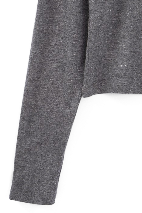 GIRLS’ GREY LUREX T-SHIRT WITH METAL DECOR ON SLEEVES 4