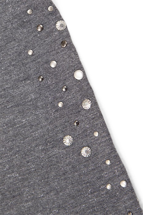 GIRLS’ GREY LUREX T-SHIRT WITH METAL DECOR ON SLEEVES 5